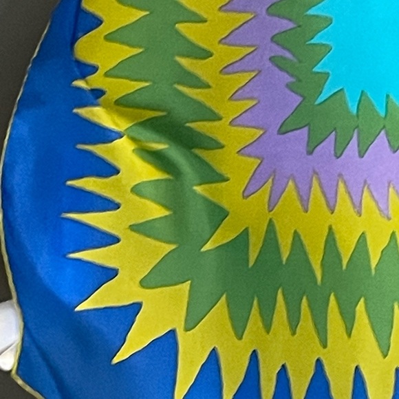 Gorg Vintage Pia Piccini Psychedelic Groovy Print Silk Scarf 26 In Sq Good Cond - Picture 6 of 10